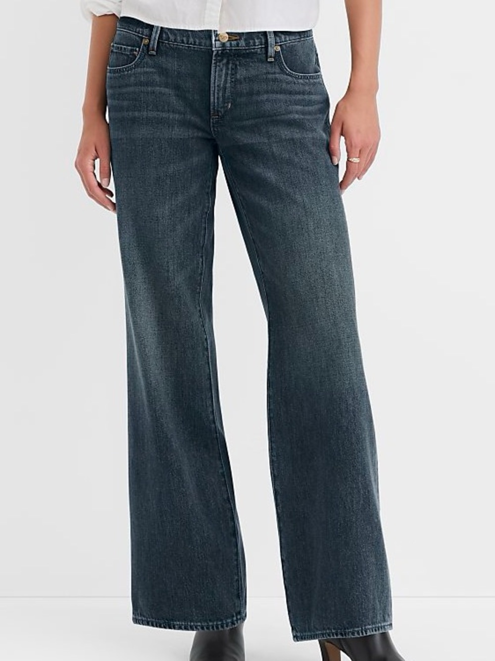 Vintage wash low rise wide leg jeans - Picture 2 of 2